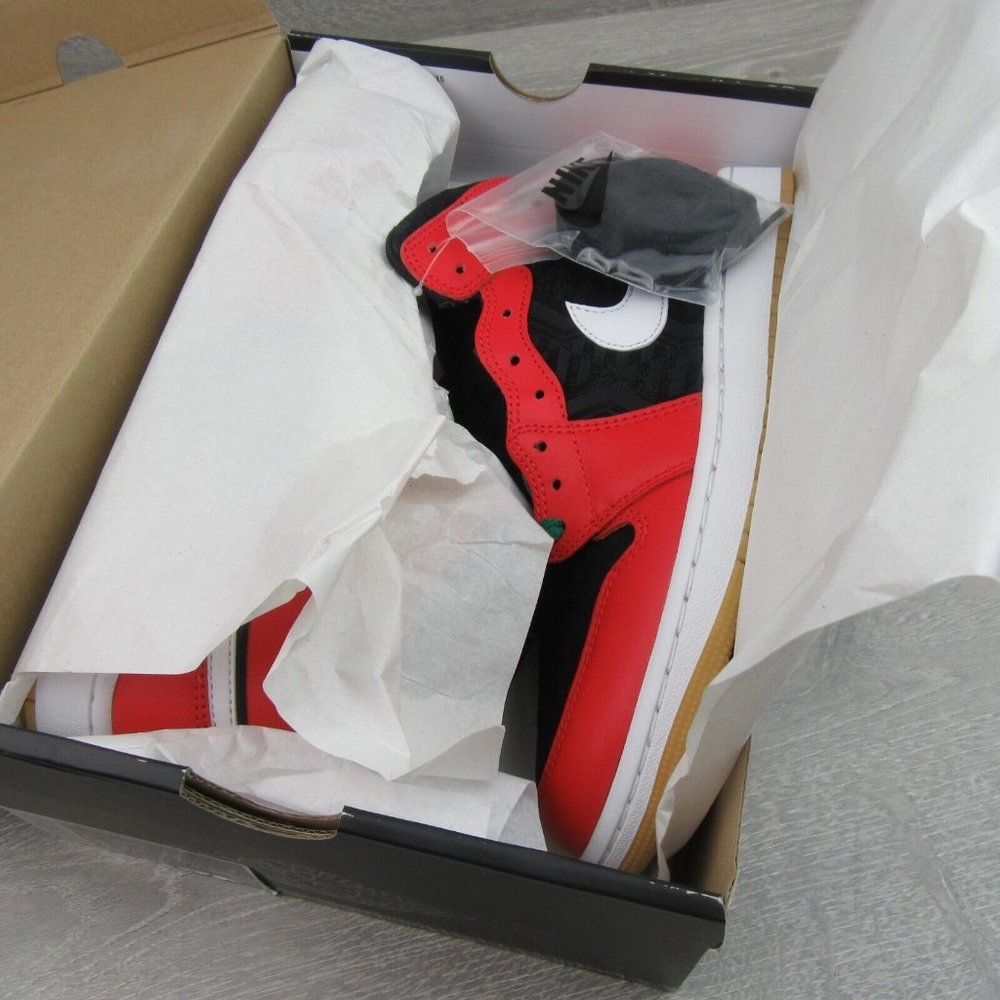 Air Jordan 1 Mid SE Christmas Black Red Sneakers Mens Size 14 NEW - Picture 12 of 16